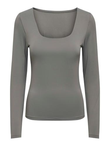 ONLEA L/S 2-WAY DEEP NECK TOP JRS N