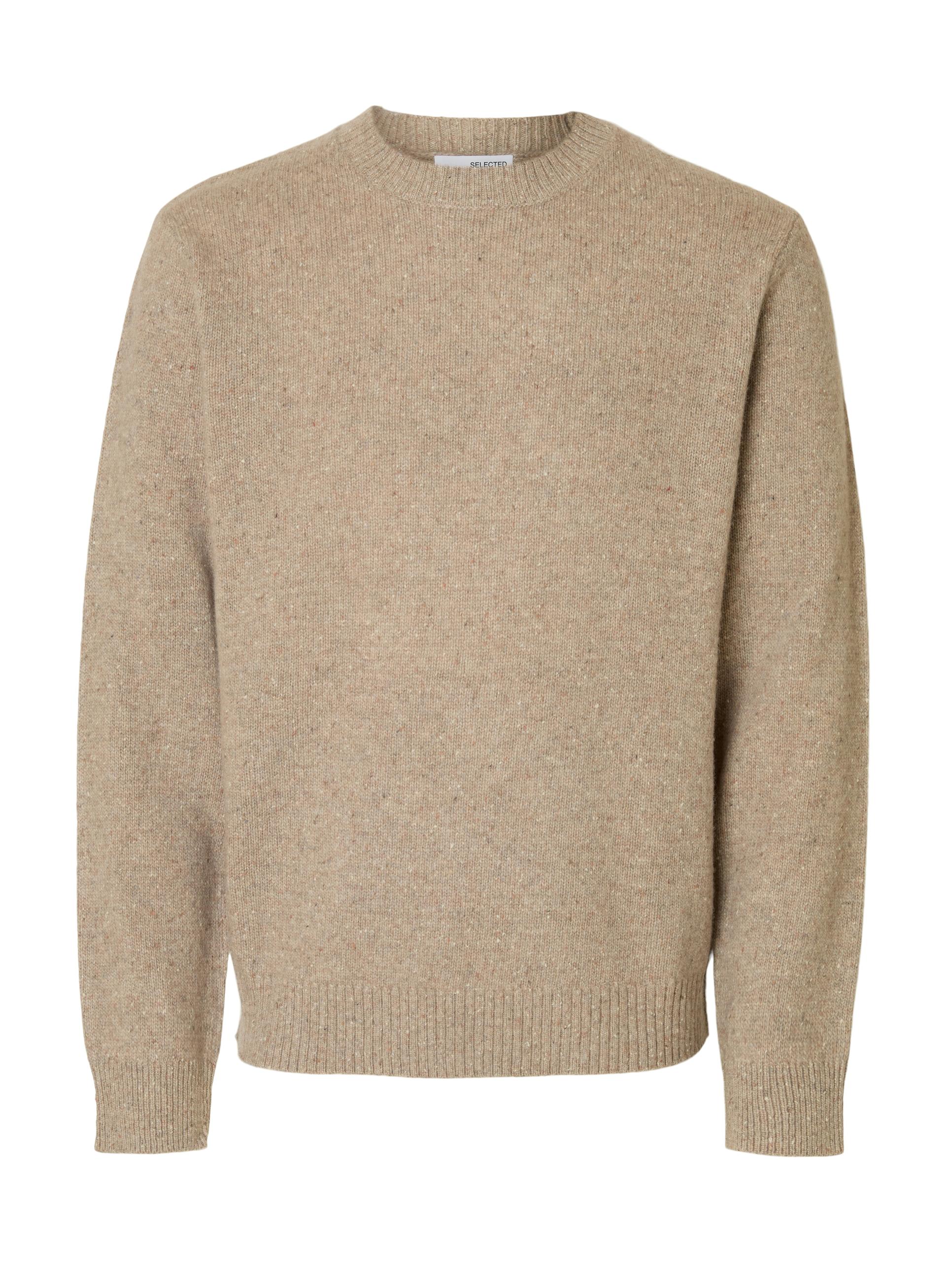 SLHNEIL LS KNIT NEPS CREW NECK XL Normal geschnitten - Oatmeal