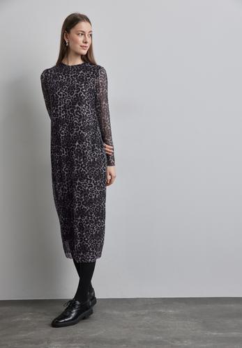 Midi-Kleid mit Leo-Muster 38 - Whale Tail Grey