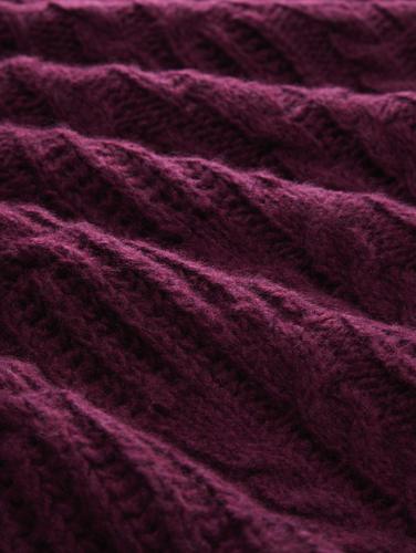 Strukturierter Pullover mit Schlitzen L Loose Fit - Black Berry Melange