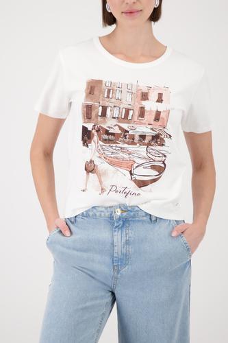 T-Shirt mit City-Print 38 - Cream