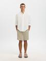 SLMREGCLAY LINENBLEND LS SHIRT BAND NOOS