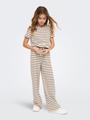 KOGJANA STRIPED WIDE PANT JRS 158/164 Weiter Beinschnitt - Tofu