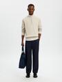 SLHRODNEY LS HIGH NECK HALF ZIP S Normal geschnitten - Oatmeal