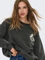 ONLSINNA L/S O-NECK PRINT BOX SWT L Locker geschnitten - Black