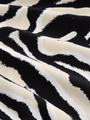 Bluse mit Kordelzug 38 Regular Fit - Abstract Beige Zebra