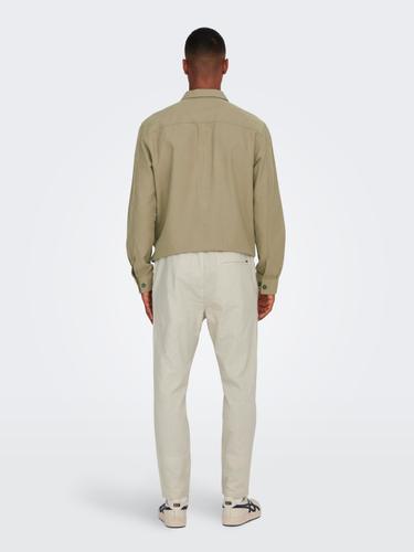 ONSLINUS CROP 0007 COT LIN PNT NOOS XXL Verjüngt - Silver Lining