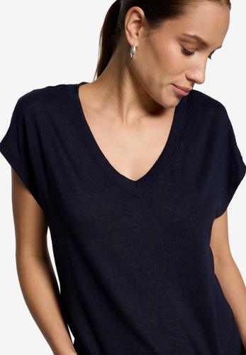 Basic-T-Shirt mit V-Ausschnitt