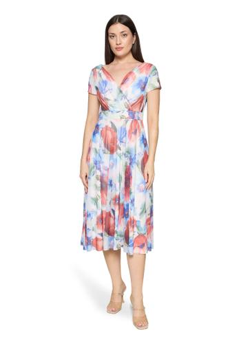 Cocktailkleid 44 Ausgestellt - Blau/Rot