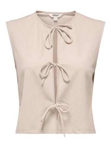 ONLSAKURA SL SHORT TIE TOP WVN M Locker geschnitten - Chateau Gray