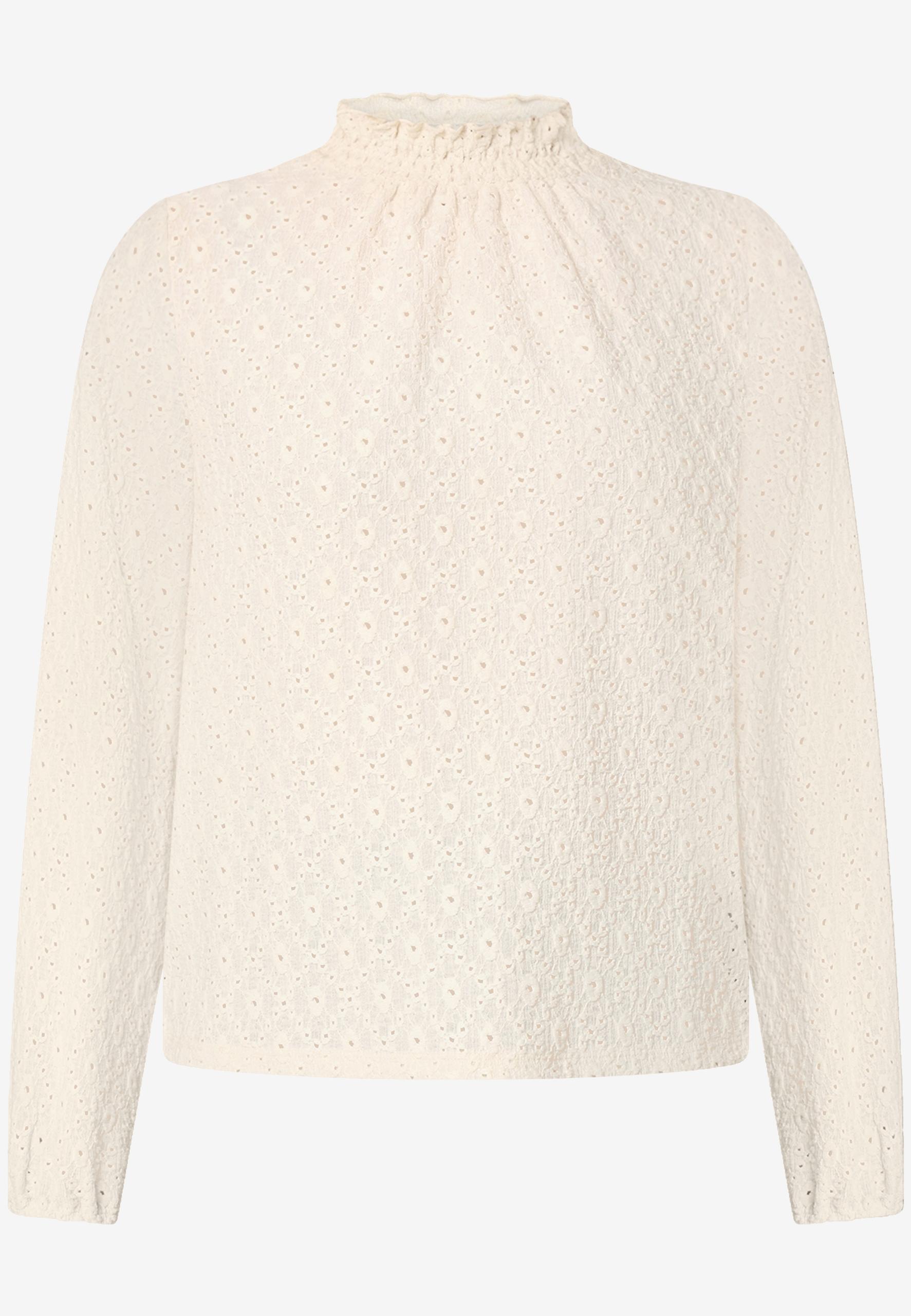 Bluse mit Lochmuster 44 - Eggnog