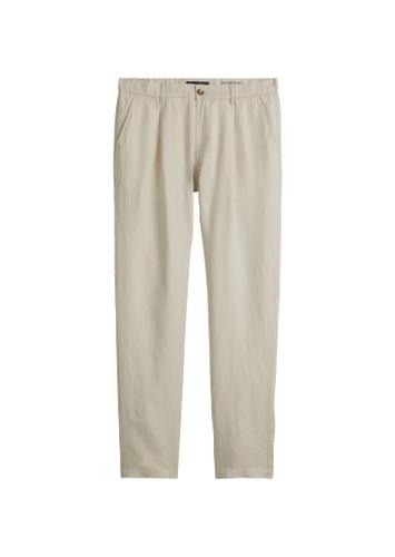 Leinenhose Modell OSBY jogger pleats 33 34 Tapered Fit - Gray Silk