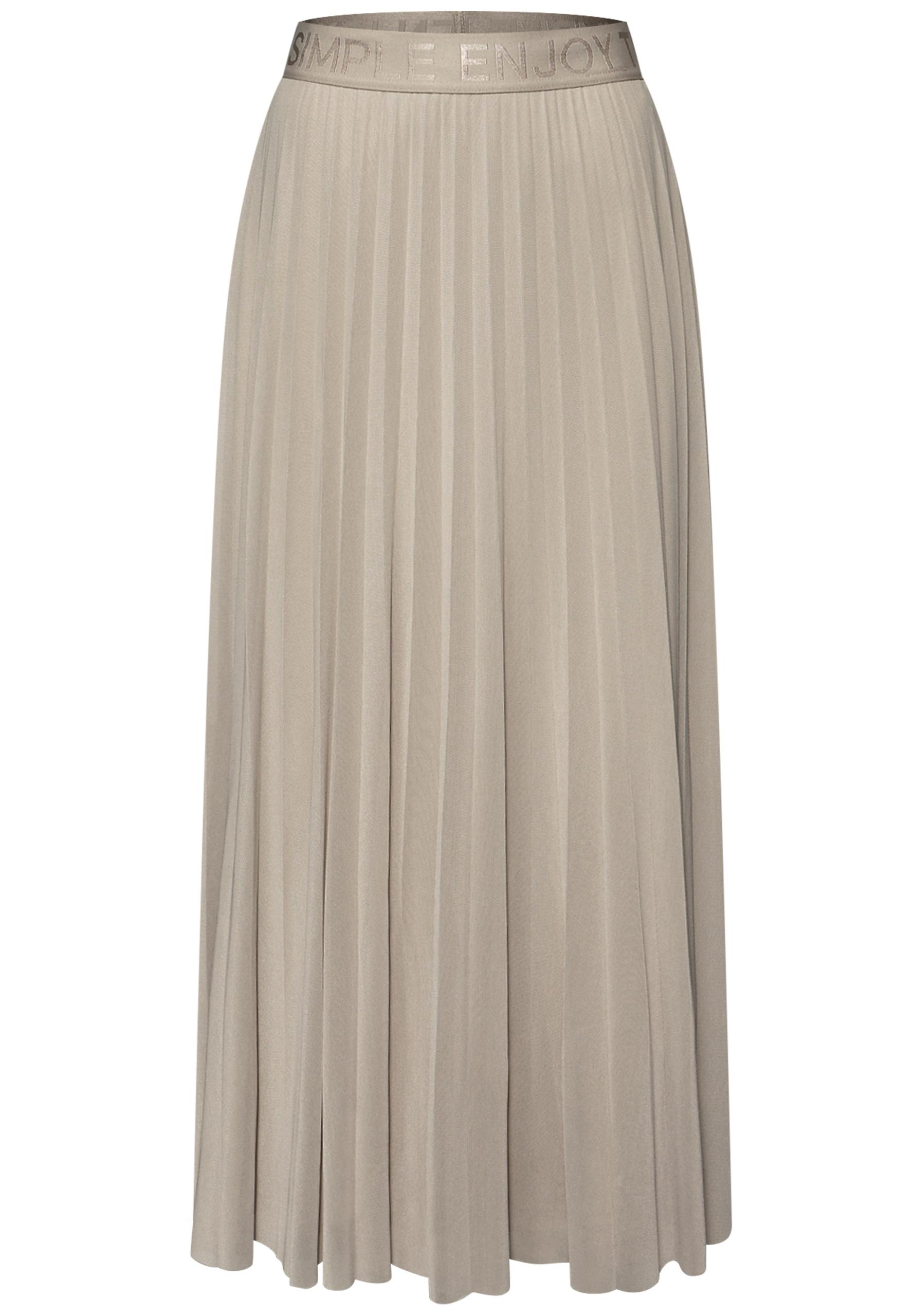 Midi-Rock aus Mesh in Plisséestruktur 36 - Timeless Beige
