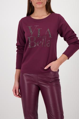 Sweatshirt mit Schmuckschrift 36 - Bordeaux