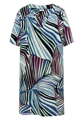 Knielanges Kleid mit grafischem Muster L - Palm Breeze Green
