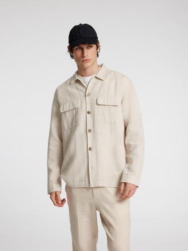 SLH-LEROY LINEN BLEND OVERSHIRT LS NOOS