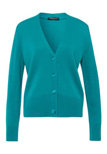 Strickjacke CASUAL im Materialmix 46 - Teal Green