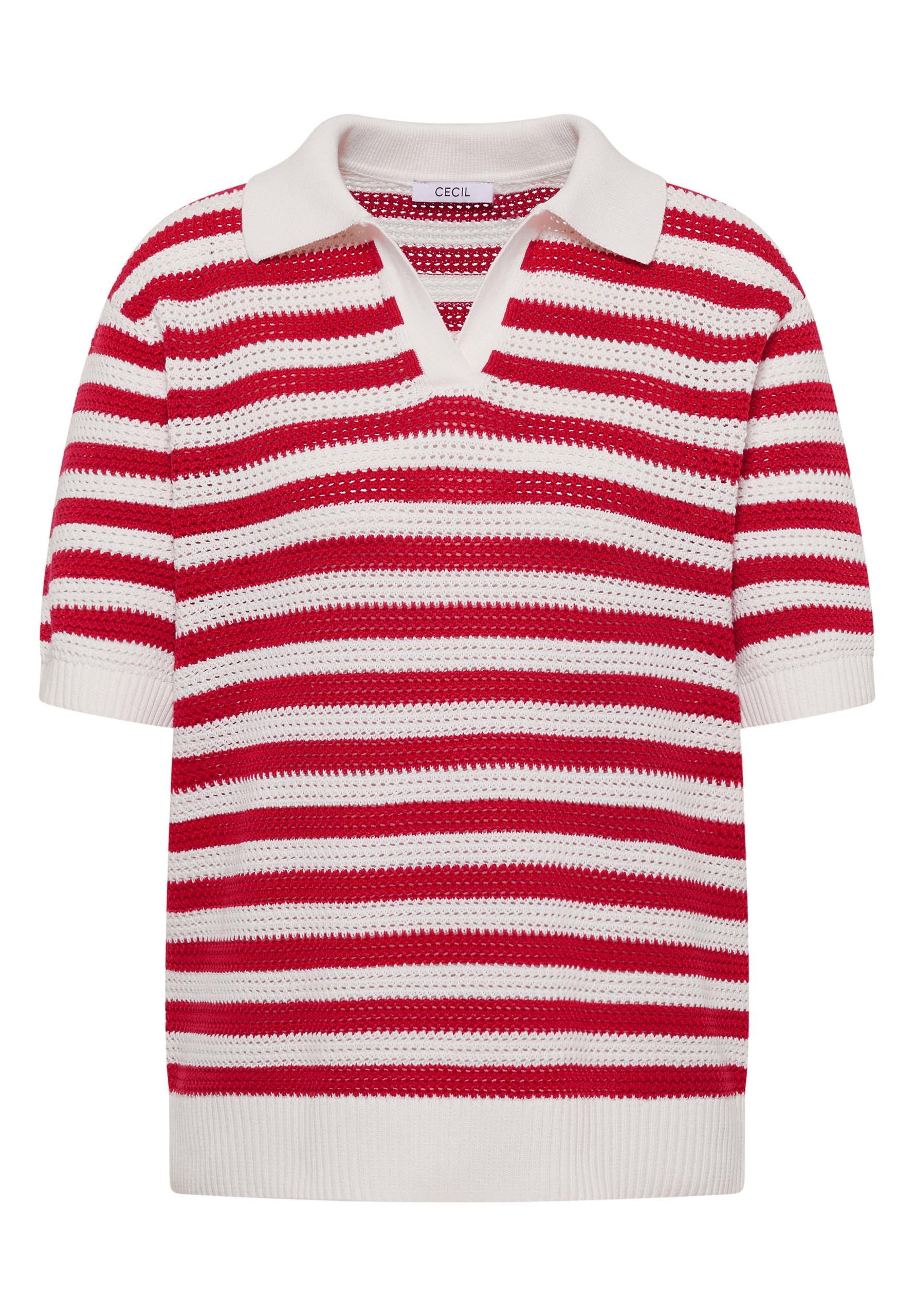 Kurzarm Poloshirt in Crochet-Qualität XXL - Glazed Apple Red