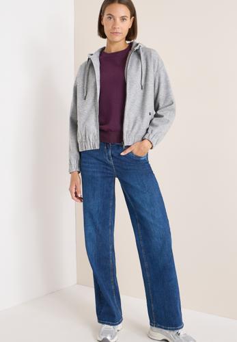 Hoodie Blouson in Wolloptik L - Luna Grey Melange