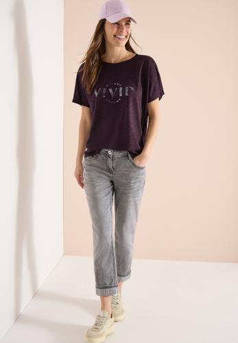Dropped Shoulder Shirt in Leinen-Optik M - Rich Burgundy