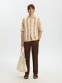 SLHSHANE SS OPEN STRUC POLO CARDIGAN S Locker geschnitten - Birch