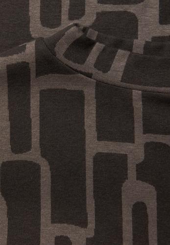 Print Shirt mit Tunnelzug 40 - Darkest Brown
