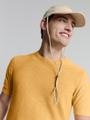Pullover Short Sleeve Crewneck Solid Slub Knit XL Regular Fit - Yellow