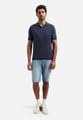 Pullover Short Sleeve V-Polo Melange L Regular Fit - Night