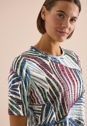 T-Shirt im Ausbrenner-Look mit Print XL - Palm Breeze Green