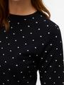 VMSABA SS O-NECK DOT PULLOVER L Normal geschnitten - Black