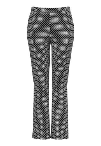 Hose CASUAL im minimal Print 40 - Schwarz/ecru