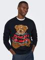 ONSXMAS REG 5 TEDDY CREW KNIT