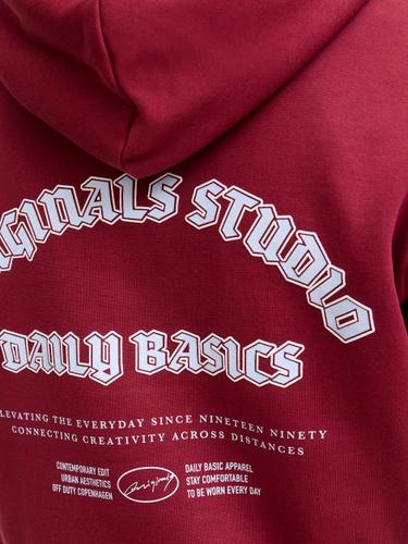 JORMEADOWS SWEAT HOOD XL Locker geschnitten - Tibetan Red