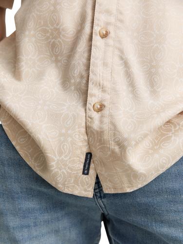Comfort Fit Kurzarmhemd im Hawaii-Look L Comfort Fit - Beige Mosaic Design