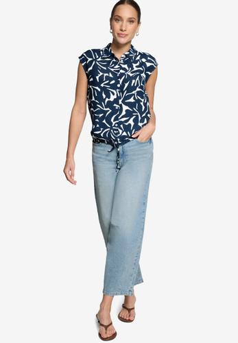 Hemdbluse  kurzarm mit Blumen