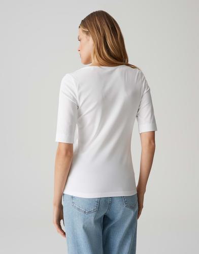 OPUS Kurzarmshirt »Daily F« im Basic-Look - Weiß / 44