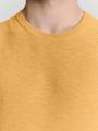 Pullover Short Sleeve Crewneck Solid Slub Knit XL Regular Fit - Yellow