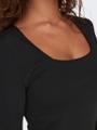 ONLEA L/S DEEP NECK TOP JRS NOOS