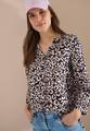 Bluse mit Leo-Muster aus Leinenmix M - Rich Burgundy