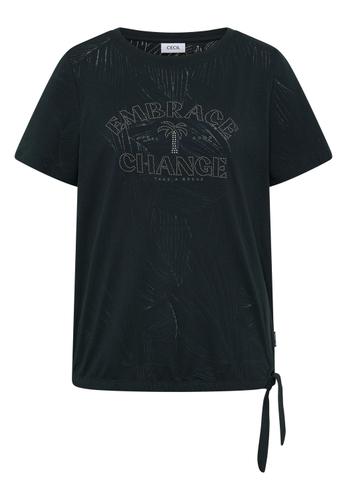Shirt im Ausbrenner-Look mit Wording