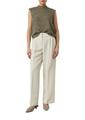 Bluse 42 - Weiß|olive