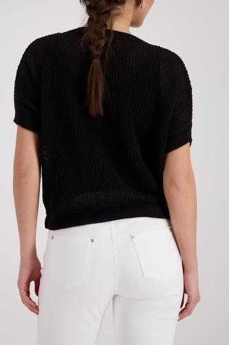 Ajour-Strickpullover mit Strasssteinen