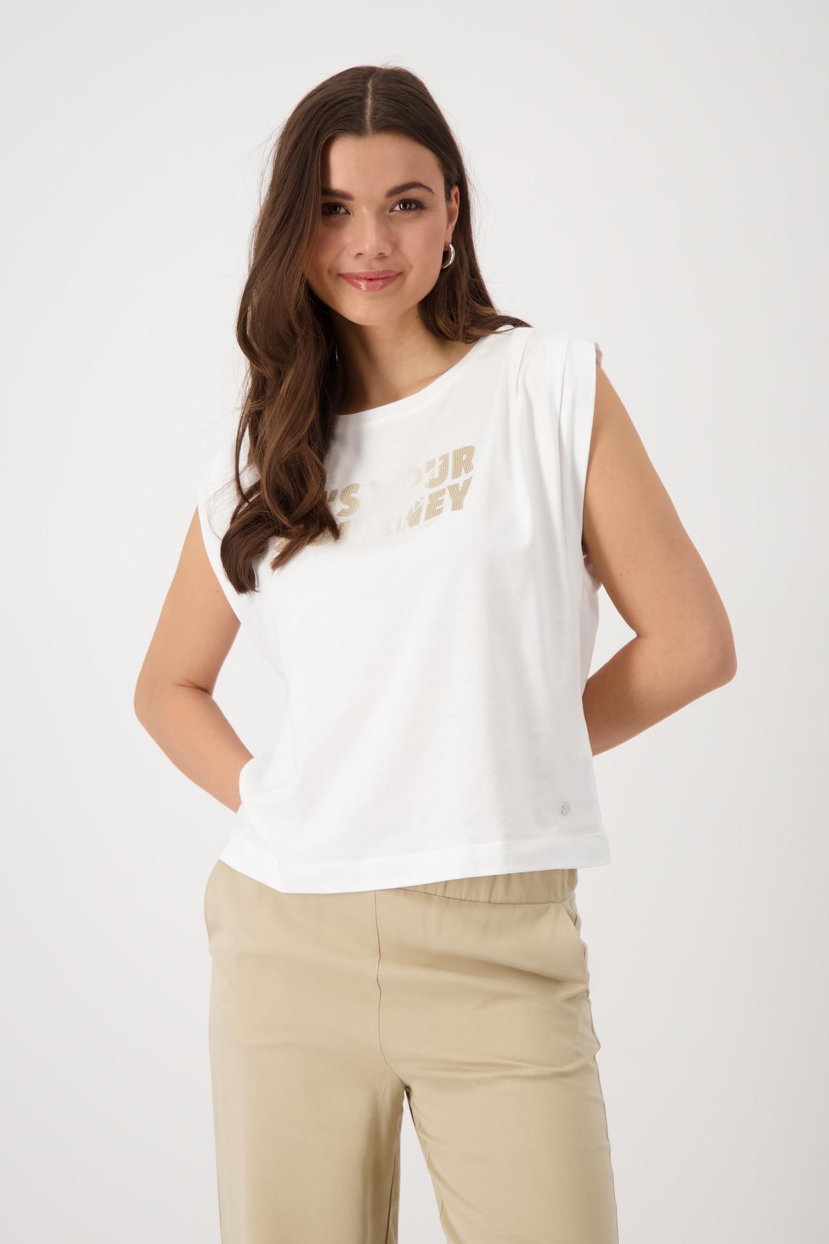 T-Shirt mit Schmuckschrift 38 - Cream