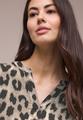 Bluse mit Split Neck und Animal Print 36 - Timeless Beige