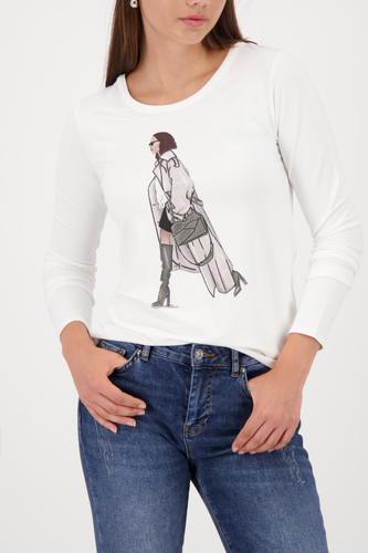 Langarmshirt mit Print 44 - Off-white