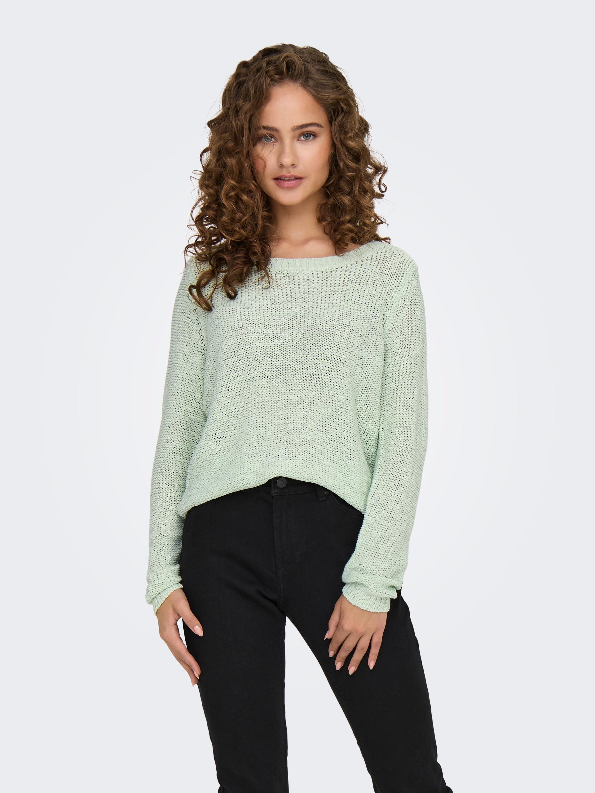 ONLGEENA XO L/S PULLOVER KNT NOOS S Normal geschnitten - Subtle Green