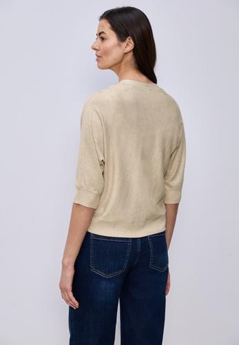 Cardigan in Unifarbe 42 - Cotton Beige Mel.