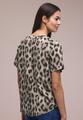 Bluse mit Split Neck und Animal Print 36 - Timeless Beige