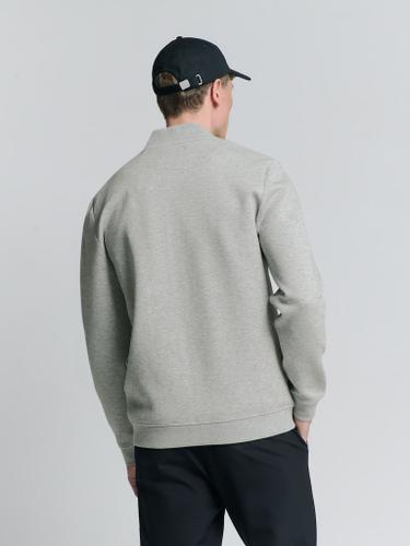 Sweater Full Zipper Pique Bomber Grau M