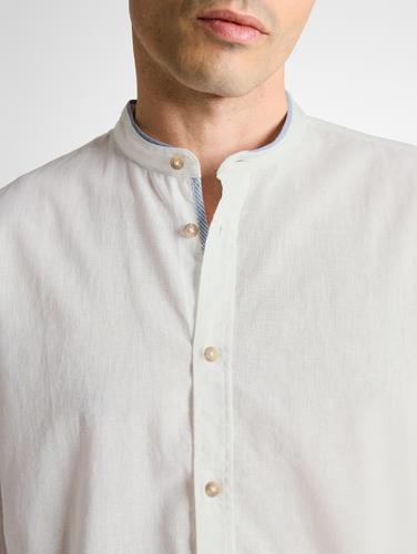 Regular Fit Hemd mit Leinenanteil M Regular Fit - White